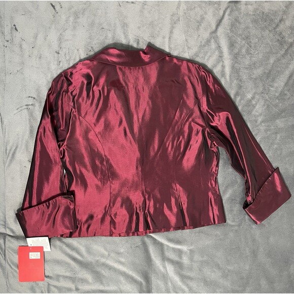 JS Collections Evening Top Jacket Blazer Rhinestone Buttons shiny metallic Sz 16 - Picture 14 of 14